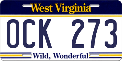 WV license plate OCK273