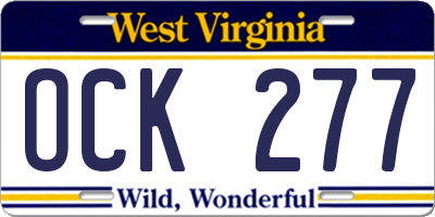 WV license plate OCK277