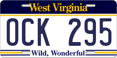 WV license plate OCK295