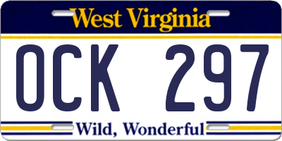 WV license plate OCK297