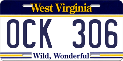 WV license plate OCK306