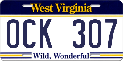 WV license plate OCK307