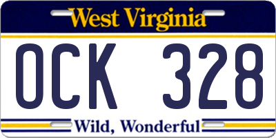 WV license plate OCK328