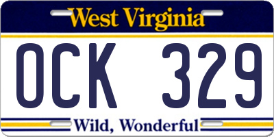 WV license plate OCK329