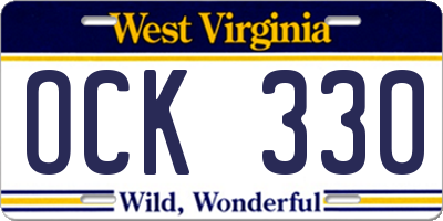 WV license plate OCK330