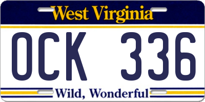 WV license plate OCK336
