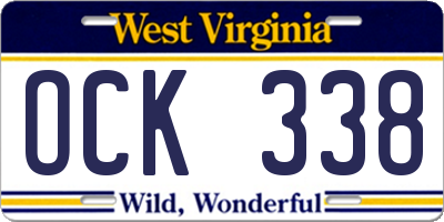 WV license plate OCK338