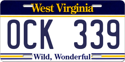 WV license plate OCK339