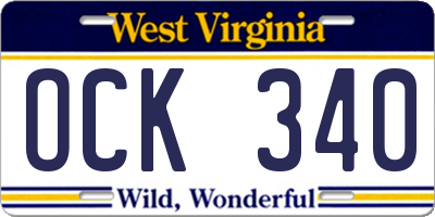 WV license plate OCK340