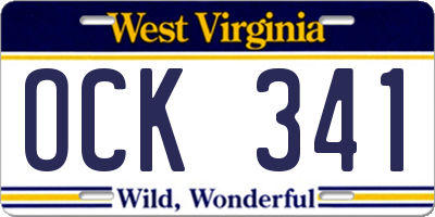 WV license plate OCK341