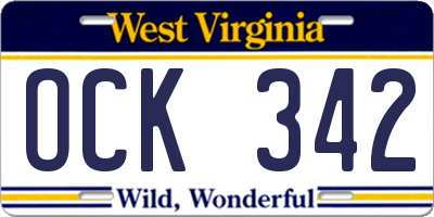 WV license plate OCK342