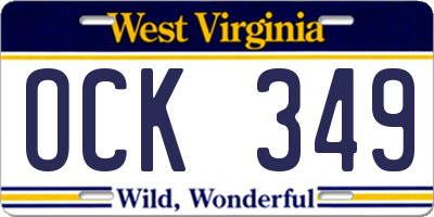 WV license plate OCK349