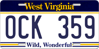 WV license plate OCK359