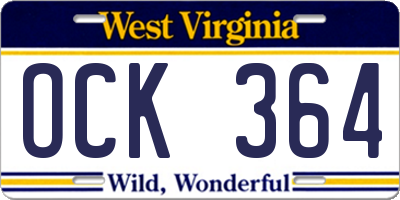 WV license plate OCK364