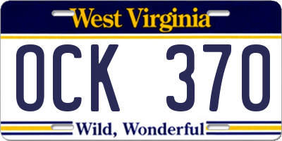 WV license plate OCK370