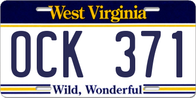 WV license plate OCK371