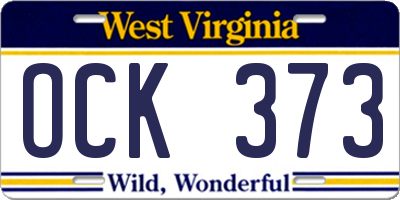 WV license plate OCK373