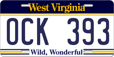WV license plate OCK393