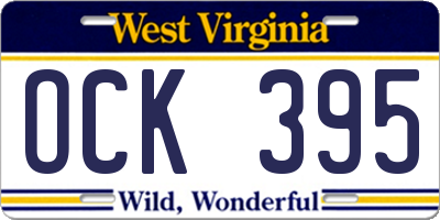 WV license plate OCK395