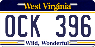 WV license plate OCK396