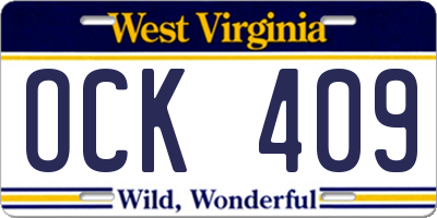 WV license plate OCK409