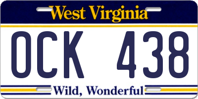 WV license plate OCK438