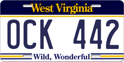 WV license plate OCK442
