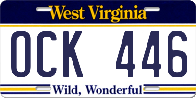 WV license plate OCK446