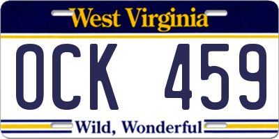 WV license plate OCK459