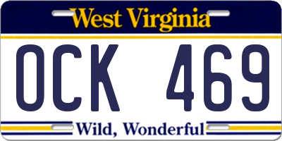 WV license plate OCK469