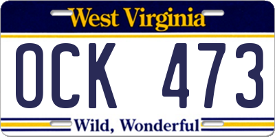 WV license plate OCK473