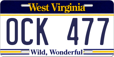 WV license plate OCK477