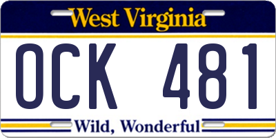 WV license plate OCK481