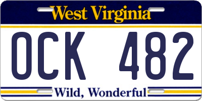 WV license plate OCK482