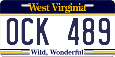WV license plate OCK489
