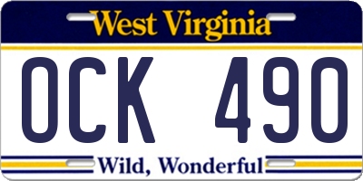 WV license plate OCK490