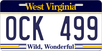 WV license plate OCK499