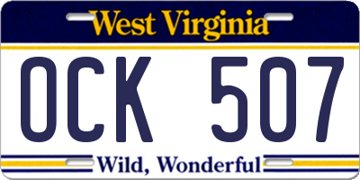WV license plate OCK507