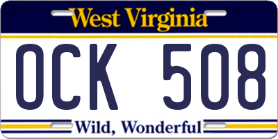 WV license plate OCK508