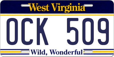 WV license plate OCK509