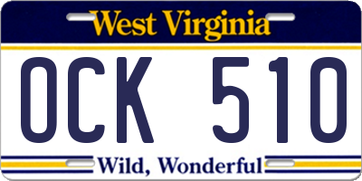 WV license plate OCK510