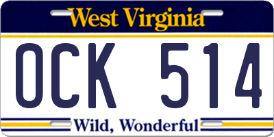 WV license plate OCK514
