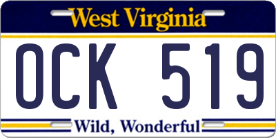 WV license plate OCK519