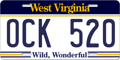 WV license plate OCK520