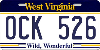 WV license plate OCK526