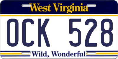 WV license plate OCK528