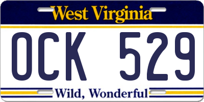 WV license plate OCK529
