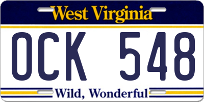 WV license plate OCK548