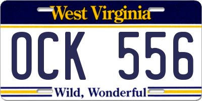 WV license plate OCK556