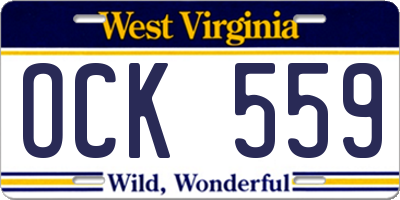 WV license plate OCK559